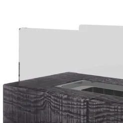 Outlet Bord-etanolpejs 0,15 L, transportabel med trælook, rustfrit stål 33×16×18 cm Pejse
