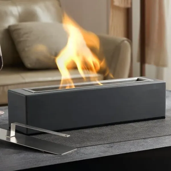 Hot Bordplade 15 Tommer Fire Pit Bowl, Beton Pejs, Indendørs & Udendørs, Perfekt til Patio, Holdbar og Stilfuld Pejse