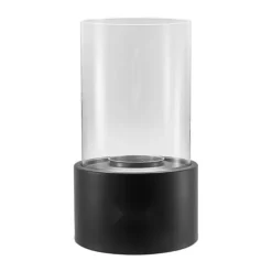 Pejse^Bordplade Pejs, 6 tommer Metal Fire Pit, Indendørs/UDENDØRS, med glas, stilfuld design, sikkert og effektivt varmeelement