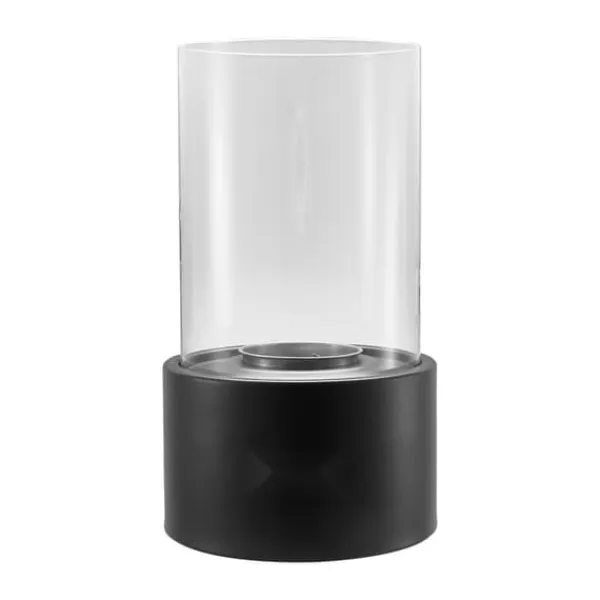 Pejse^Bordplade Pejs, 6 tommer Metal Fire Pit, Indendørs/UDENDØRS, med glas, stilfuld design, sikkert og effektivt varmeelement
