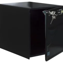 Postkasser & Brevindkast^Box Burg Wachter Baltic 1 Door - Galvanized Steel - Side Opening - Black - Made in France