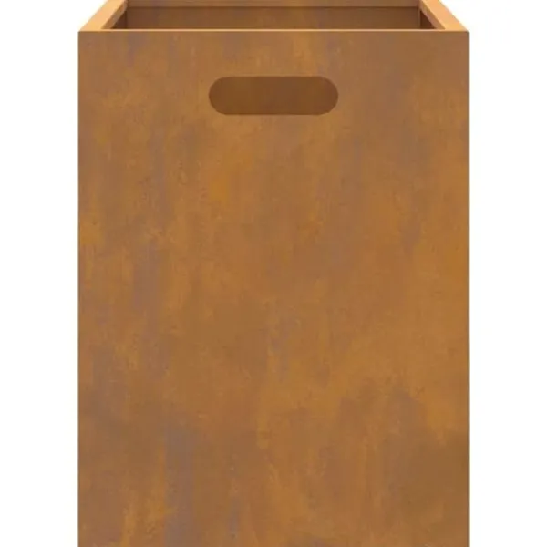 Best Bærbar bålsted i forvitret stål - Udendørs ildpit | Størrelse: 50x30x40 cm | Farve: Brun Brændeovne