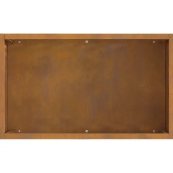 Best Bærbar bålsted i forvitret stål - Udendørs ildpit | Størrelse: 50x30x40 cm | Farve: Brun Brændeovne