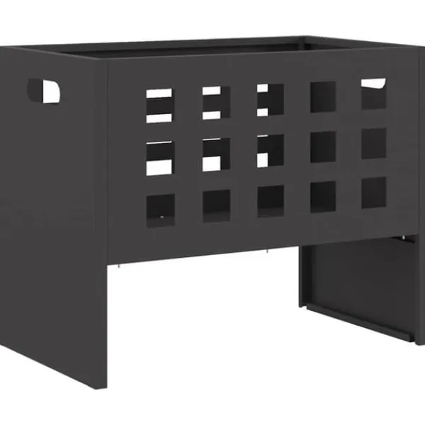 Outlet Bærbar bålsted i sort koldvalset stål - Ildpit til udendørs brug | 50 x 30 x 40 cm Pejse
