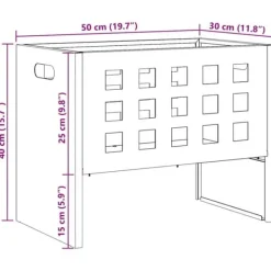 Outlet Bærbar bålsted i sort koldvalset stål - Ildpit til udendørs brug | 50 x 30 x 40 cm Pejse