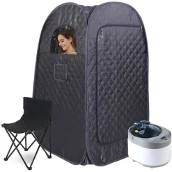 Sale Bærbar Damp Sauna, 3L Kapacitet, Effektiv Opvarmning,Sort Sauna