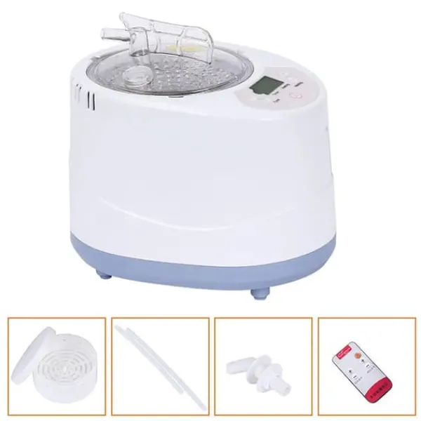 Sauna^Bærbar sauna-damper - Dampgenerator - 3 L Kapacitet - 1000 W - Fjernbetjening - ABS/PP & Rustfrit Stål - Til Hjemmespa & Detox