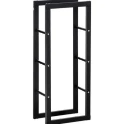 Tilbehør Til Brændeovne & Pejse^Brændeholder 40×25×100 cm, stål, op til 100 kg, sort