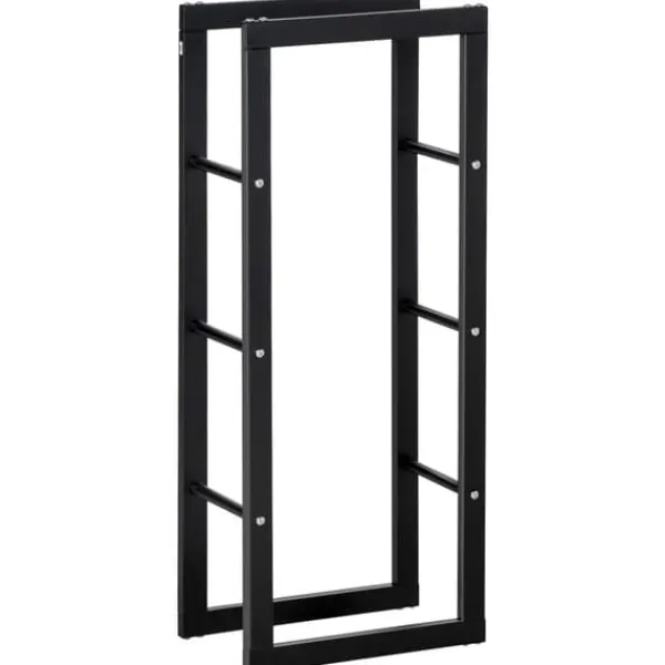 Tilbehør Til Brændeovne & Pejse^Brændeholder 40×25×100 cm, stål, op til 100 kg, sort