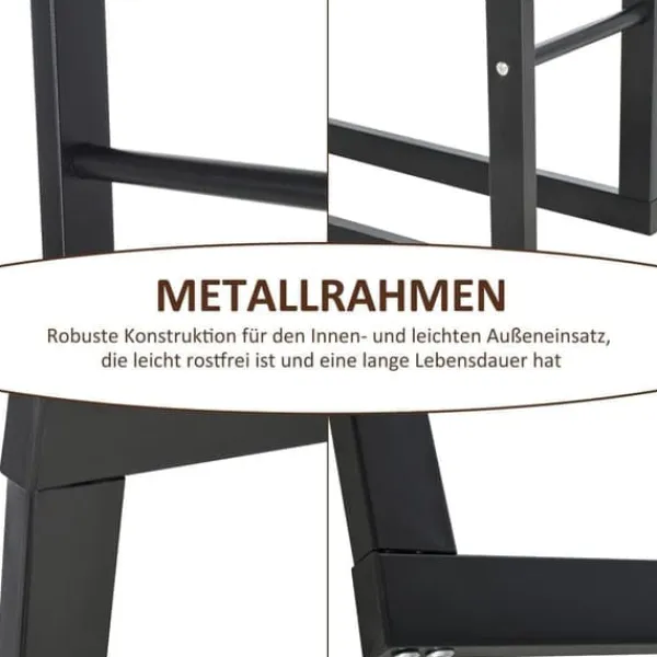 Tilbehør Til Brændeovne & Pejse^Brændeholder 40×25×100 cm, stål, op til 100 kg, sort