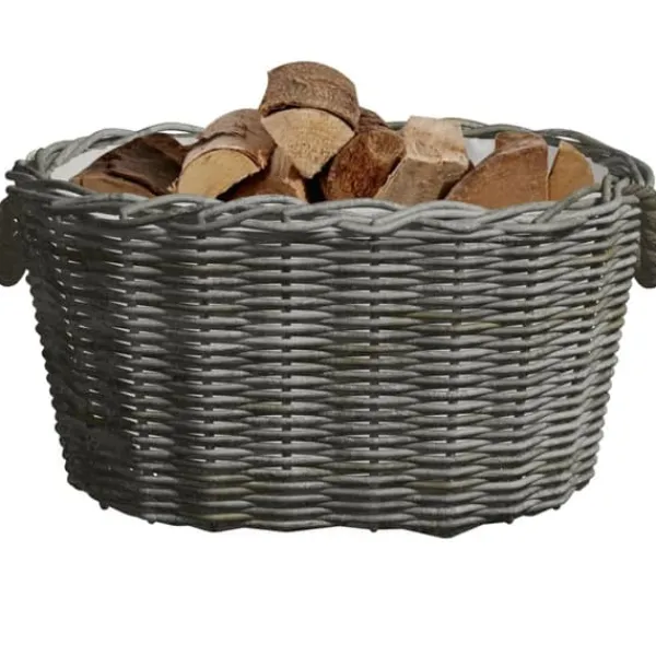 Outlet Brændekurv med håndtag 60x40x28 cm pil grå - Brændekurv - Brændekurve - Home & Living Tilbehør Til Brændeovne & Pejse