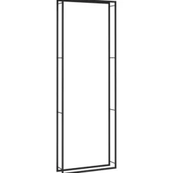 Online Brændekurve - Living brændestativ 110x28x312 cm stål matsort Tilbehør Til Brændeovne & Pejse