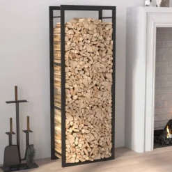 Tilbehør Til Brændeovne & Pejse^Brændekurve - Living brændestativ 50x28x132 cm stål matsort