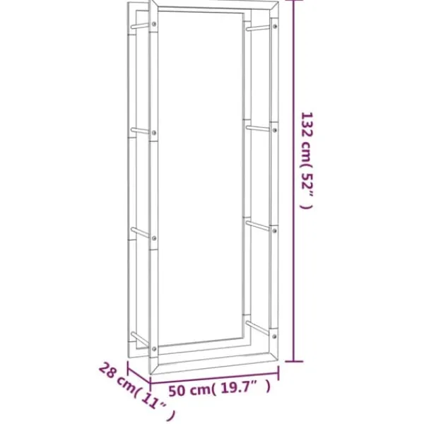 Tilbehør Til Brændeovne & Pejse^Brændekurve - Living brændestativ 50x28x132 cm stål matsort