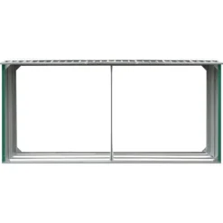 Hot Brændekurve – tilbehør - Living brændeskur til haven 330 x 92 x 153 cm galvaniseret stål grøn Tilbehør Til Brændeovne & Pejse