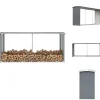 Tilbehør Til Brændeovne & Pejse^Brændekurve – tilbehør - Living brændeskur til haven galvaniseret stål 330 x 92 x 153 cm grå