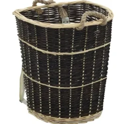 Tilbehør Til Brændeovne & Pejse^Brænderygsæk med håndtag i naturlig pil - Holdbar opbevaring & transport | Størrelse: 57x51x69 cm
