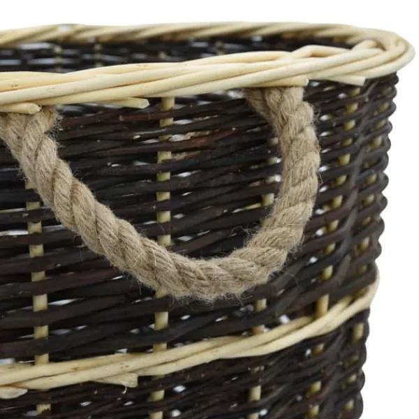 Tilbehør Til Brændeovne & Pejse^Brænderygsæk med håndtag i naturlig pil - Holdbar opbevaring & transport | Størrelse: 57x51x69 cm