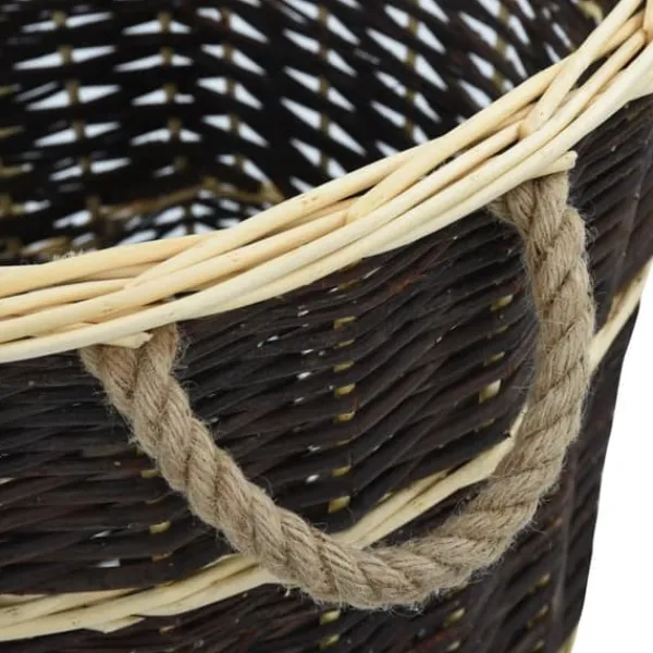 Tilbehør Til Brændeovne & Pejse^Brænderygsæk med håndtag i naturlig pil - Holdbar opbevaring & transport | Størrelse: 57x51x69 cm