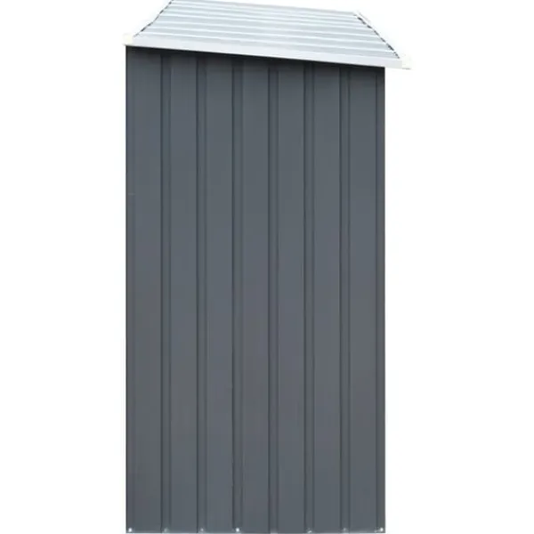 Skure, Garager & Carports^Brændeskur i galvaniseret stål - Holdbar opbevaring til brænde | Størrelse: 330x84x152 cm | Farve: Grå