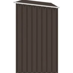 Skure, Garager & Carports^Brændeskur i galvaniseret stål - Haveskur med forlænget tag | Farve: Brun | Størrelse: 245x98x159 cm