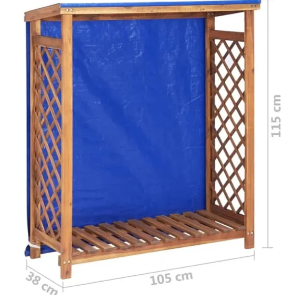 Online Brændeskur i massivt akacietræ - Plads til brænde | Størrelse: 105x38x115 cm Skure, Garager & Carports