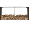 Skure, Garager & Carports^Brændeskur til haven - Galvaniseret stål | Størrelse: 330 x 92 x 153 cm | Farve: Brun