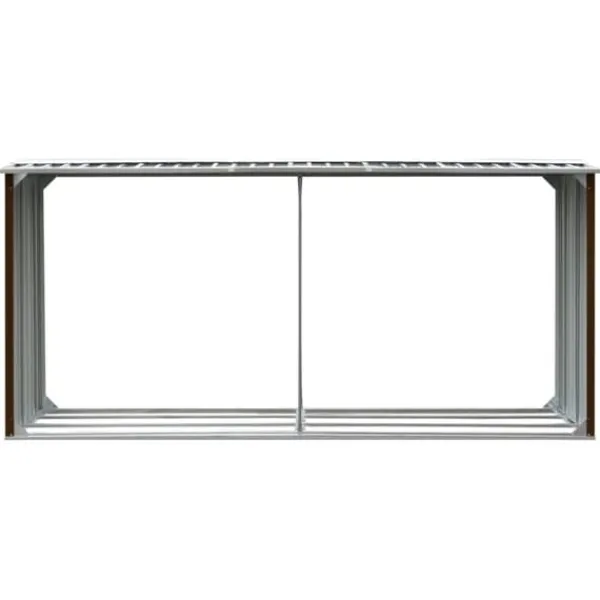 Skure, Garager & Carports^Brændeskur til haven - Galvaniseret stål | Størrelse: 330 x 92 x 153 cm | Farve: Brun