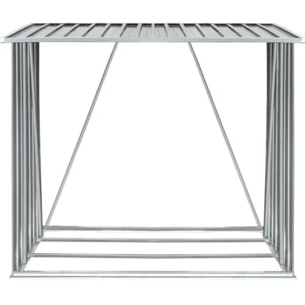 Skure, Garager & Carports^Brændeskur til haven - Galvaniseret stål | Størrelse: 163x83x154 cm | Farve: Grå
