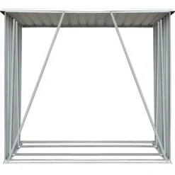 Skure, Garager & Carports^Brændeskur til haven - Galvaniseret stål | Størrelse: 163x83x154 cm | Farve: Grå
