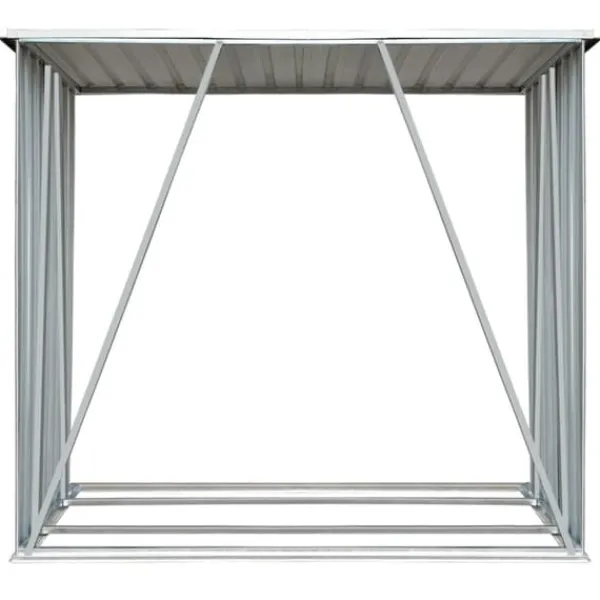 Skure, Garager & Carports^Brændeskur til haven - Galvaniseret stål | Størrelse: 163x83x154 cm | Farve: Grå