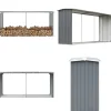 Skure, Garager & Carports^Brændeskur til haven galvaniseret stål 330 x 92 x 153 cm grå - Brændeskur - Brændeskure - Home & Living