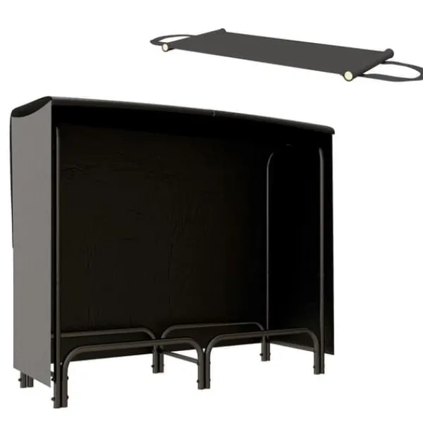 Tilbehør Til Brændeovne & Pejse^Brændestativ 120×36×99 cm med bæretaske & 600D vandafvisende overtræk, sort