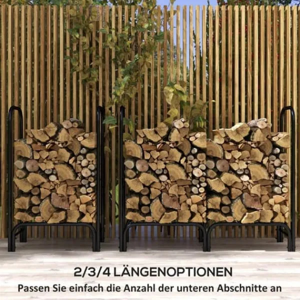 Tilbehør Til Brændeovne & Pejse^Brændestativ 120×36×99 cm med bæretaske & 600D vandafvisende overtræk, sort