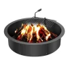 Tilbehør Til Brændeovne & Pejse^Brændestativ 35 tommer, BBQ ildring i stål, DIY lejrbål, holdbart design, perfekt til udendørs aktiviteter