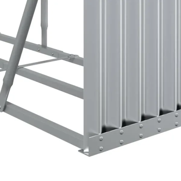 Tilbehør Til Brændeovne & Pejse^Brændestativ i galvaniseret stål - Brændeholder | Størrelse: 300x45x100 cm | Farve: Sølv