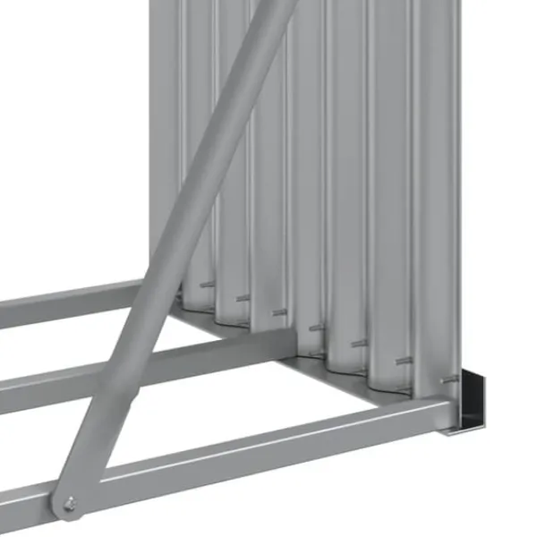 Tilbehør Til Brændeovne & Pejse^Brændestativ i galvaniseret stål - Brændeholder | Størrelse: 300x45x100 cm | Farve: Sølv