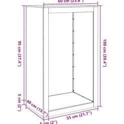Tilbehør Til Brændeovne & Pejse^Brændestativ i galvaniseret stål - Holdbar opbevaring af brænde | Størrelse: 60x40x100 cm