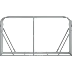 Best Brændestativ i galvaniseret stål - Holdbar brændeholder | Størrelse: 180x45x100 cm | Farve: Sølv Tilbehør Til Brændeovne & Pejse