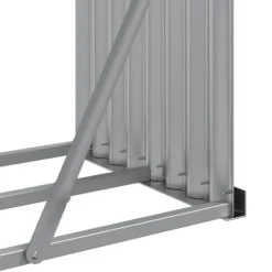 Best Brændestativ i galvaniseret stål - Holdbar brændeholder | Størrelse: 180x45x100 cm | Farve: Sølv Tilbehør Til Brændeovne & Pejse