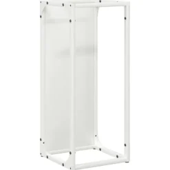 New Brændestativ i koldvalset stål - Robust og stilfuld | Størrelse: 25x25x60 cm | Farve: Hvid Tilbehør Til Brændeovne & Pejse