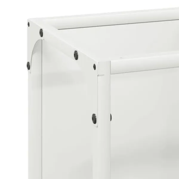 New Brændestativ i koldvalset stål - Robust og stilfuld | Størrelse: 25x25x60 cm | Farve: Hvid Tilbehør Til Brændeovne & Pejse