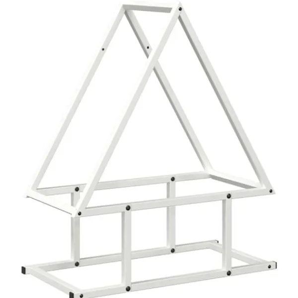 Tilbehør Til Brændeovne & Pejse^Brændestativ i koldvalset stål - Hold brændet organiseret | Størrelse: 50x25x60 cm | Farve: Hvid