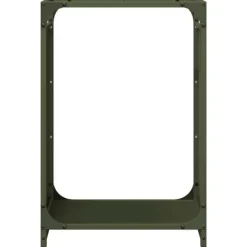Tilbehør Til Brændeovne & Pejse^Brændestativ i koldvalset stål - Robust brændeholder | Størrelse: 44x28x65 cm | Farve: Olivengrøn