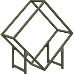 Tilbehør Til Brændeovne & Pejse^Brændestativ i koldvalset stål - Robust og stilfuld | Størrelse: 60x25x60 cm | Farve: Olivengrøn