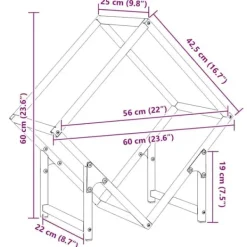 Tilbehør Til Brændeovne & Pejse^Brændestativ i koldvalset stål - Robust og stilfuld | Størrelse: 60x25x60 cm | Farve: Olivengrøn