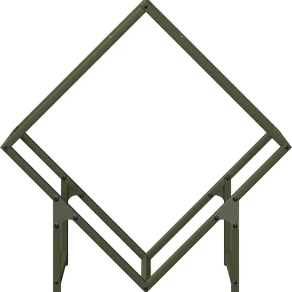 Tilbehør Til Brændeovne & Pejse^Brændestativ i koldvalset stål - Robust og stilfuld | Størrelse: 60x25x60 cm | Farve: Olivengrøn