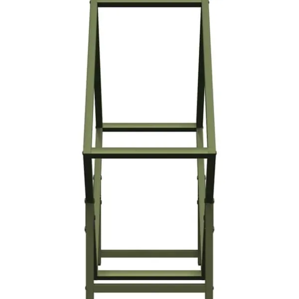 Tilbehør Til Brændeovne & Pejse^Brændestativ i koldvalset stål - Robust og stilfuld | Størrelse: 60x25x60 cm | Farve: Olivengrøn