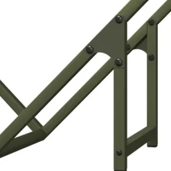 Tilbehør Til Brændeovne & Pejse^Brændestativ i koldvalset stål - Robust og stilfuld | Størrelse: 60x25x60 cm | Farve: Olivengrøn