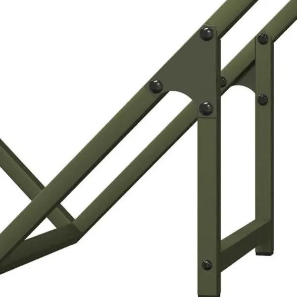 Tilbehør Til Brændeovne & Pejse^Brændestativ i koldvalset stål - Robust og stilfuld | Størrelse: 60x25x60 cm | Farve: Olivengrøn